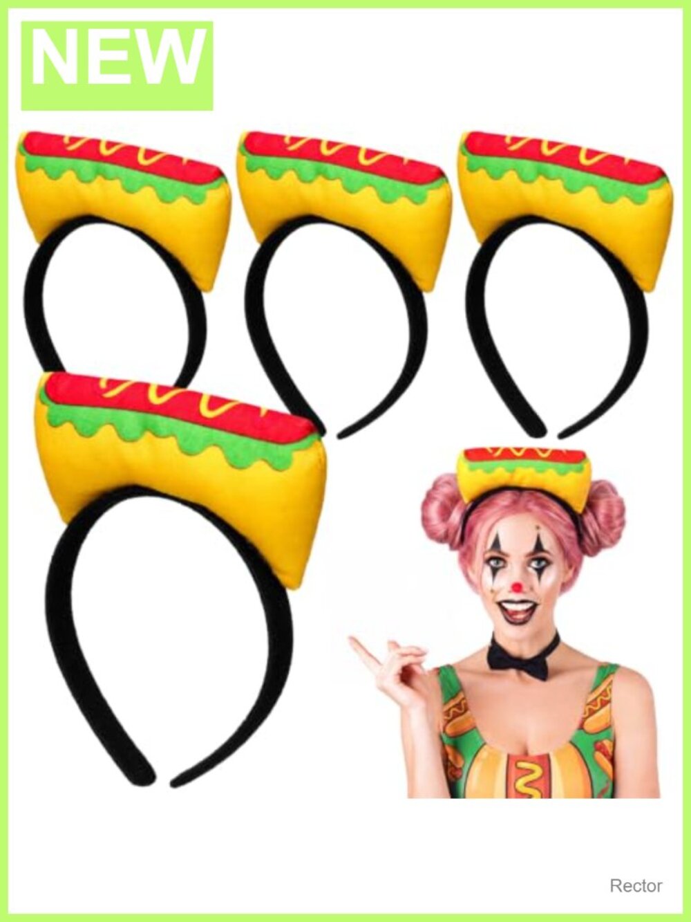 4 Pc Halloween Food Headbands Costume Hair Accessories Adult